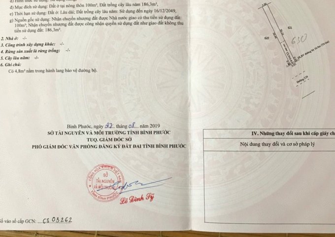 CHÍNH CHỦ CẦN BÁN GẤP LÔ ĐẤT XÃ MINH LONG - CHƠN THÀNH - BÌNH PHƯỚC