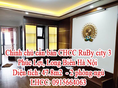 Chính chủ cần bán căn hộ chung cư RuBy city 3 Phúc Lợi, Long Biên Hà Nội.