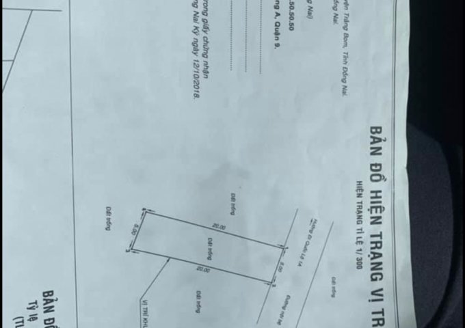 Chính Chủ Cần Bán Lô Đất Đẹp Tại Xã Trung Hòa - Huyện Trảng Bom - Tỉnh Đồng Nai .