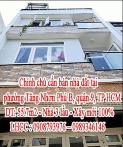 Chính chủ cần cho thuê tại phường Tăng Nhơn Phú B, quận 9, TP Hồ Chí Minh