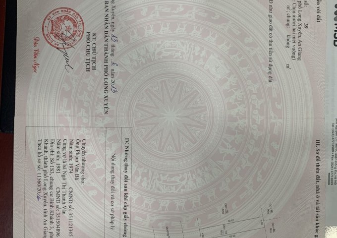 Nền Mặt Tiền Nguyễn Trường Tộ Bình Khánh Long Xuyên An Giang