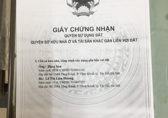 Cần bát bán nhà tập thể 254 thụy Khuê phường thụy Khuê Tây Hồ Hà Nội
