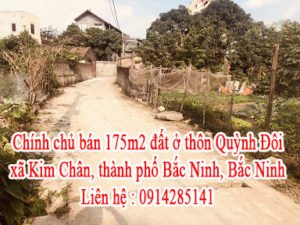 Chính chủ cần bán đất ở thôn Quỳnh Đôi , xã Kim Chân , thành phố Bắc Ninh , tỉnh Bắc Ninh
