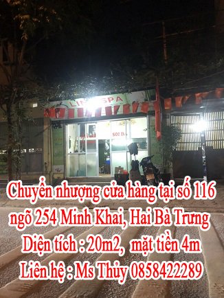 Chuyển nhượng cửa hàng tại số 116 ngõ 254 Minh Khai, Hai Bà Trưng, Hà Nội