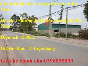 Cho thuê kho nhà xưởng dài hạn tại Bắc Ninh