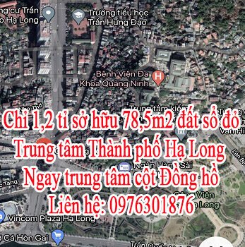 Chỉ 1,2 tỉ sở hữu 78,5m2 đất sổ đỏ Trung tâm Thành phố Hạ Long.