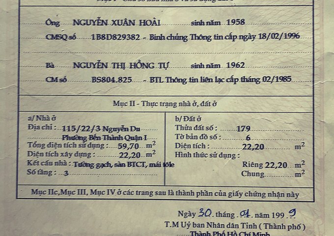 CHÍNH CHỦ BÁN GẤP NHÀ 1 TRỆT, 2 LẦU VỊ TRÍ ĐẮC ĐỊA NHẤT ĐƯỜNG NGUYỄN DU , PHƯỜNG BẾN THÀNH, QUẬN 1 , TPHCM , LH 0903 145 568