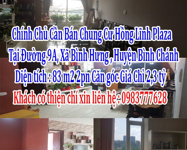 Chính Chủ Cần Bán Chung Cư Hồng Lĩnh Plaza 83m² 2pn Căn góc Giá Chỉ 2,3 tỷ
