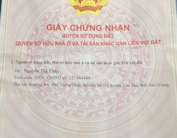 NHANH TAY SỞ HỮU LÔ ĐẤT KHU DÂN CƯ MỚI THỊ TRẤN BỐ HẠ, HUYỆN YÊN THẾ, TỈNH BẮC GIANG.