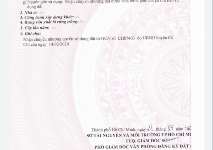 BÁN GẤP LÔ ĐẤT ĐẸP, VUÔNG VẮN - XÃ PHƯỚC VĨNH AN - CỦ CHI. LH: 0908.169.609