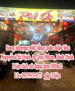 Sang nhượng mặt bằng quán nhậu khu Nguyễn Thị Định. tp Quy Nhơn, Bình Định