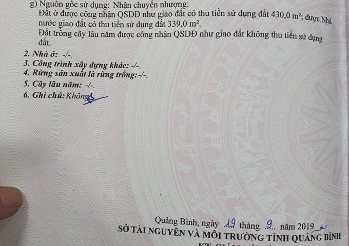 CẦN BÁN GẤP LÔ ĐẤT GIÁ ĐẦU TƯ TẠI PHƯỜNG HẢI THÀNH.TP ĐỒNG HỚI.QUẢNG BÌNH