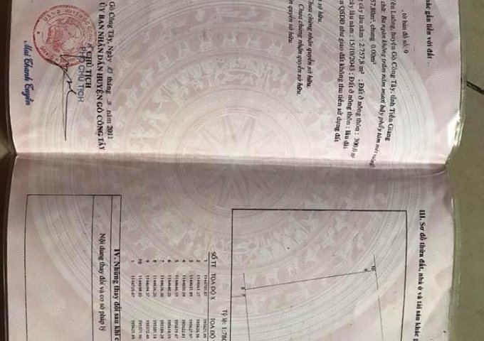 CHÍNH CHỦ BÁN LÔ ĐẤT GIÁ ĐẦU TƯ VỊ TRÍ ĐẮC ĐỊA NHẤT KHU VỰC YÊN LUÔNG - GÒ CÔNG TÂY - TIỀN GIANG