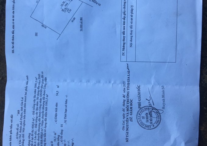 Sang Nhượng Lại Lô Đất Đẹp Tại Hẻm 06 Đường Trường Sơn - Phường Yên Thế - Tp.Pleiku - 155triệu/mét ngang