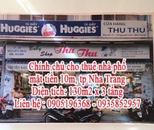 Chính chủ cho thuê nhà phố,mặt tiền 10m, tp Nha Trang