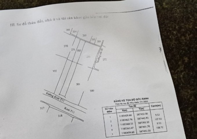 Chính chủ bán đất mặt tiền Đường Kinh T11, Xã Tân Nhựt, Huyện Bình Chánh,TPHCM