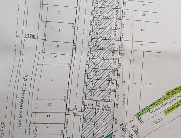Chính chủ cần bán đất mặt tiền tại Đường Thoại Ngọc Hầu – Quận Tân Phú