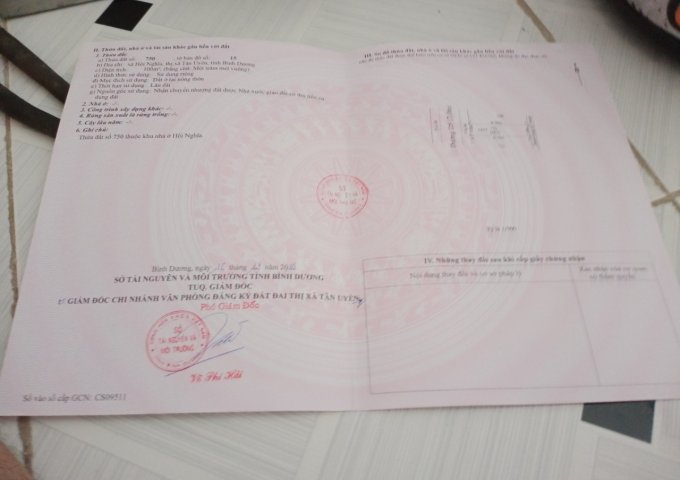 CHÍNH CHỦ CẦN BÁN LÔ ĐẤT ĐẸP PHƯỜNG HỘI NGHĨA, THỊ XÃ TÂN UYÊN , BÌNH DƯƠNG.