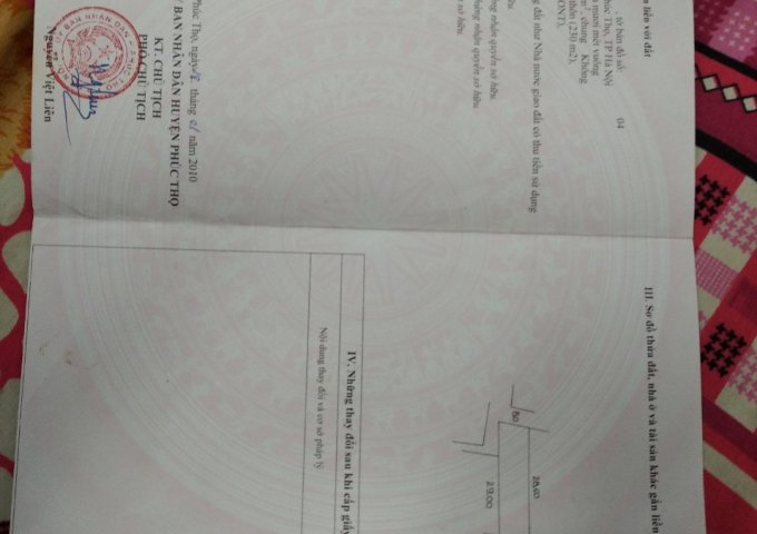 CHÍNH CHỦ BÁN ĐẤT XÃ NGỌC TẢO, HUYỆN PHÚC THỌ, HÀ NỘI