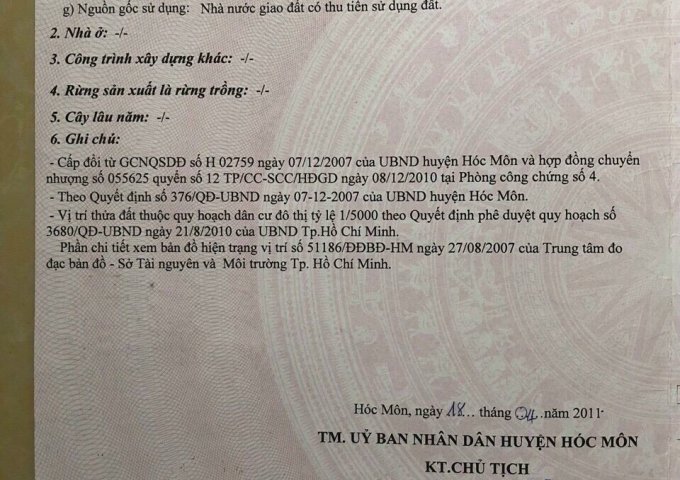 kẹt tiền nên bán gấp đất Xuân Thới Thượng-Hóc Môn 68,3m2 SHR 700TR