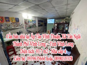 Cần bán nhà tại Ấp Tân Vĩnh Thuận - Xã Tân Ngãi - Thành Phố Vĩnh Long - Tỉnh Vĩnh Long.