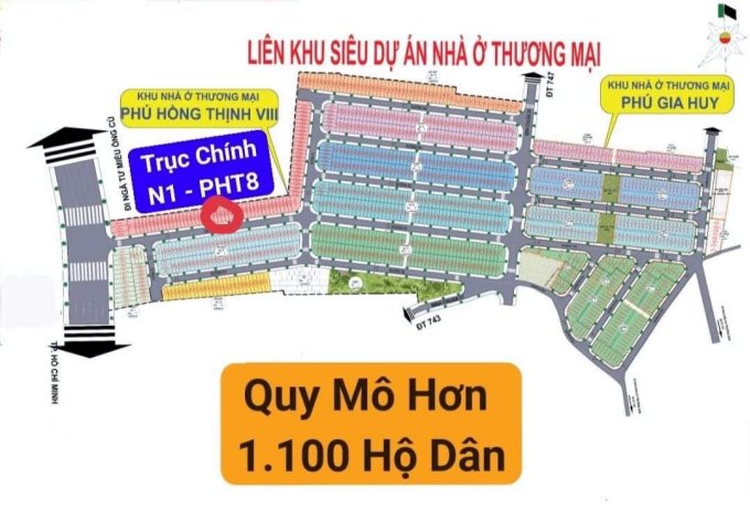 CHÍNH CHỦ CẦN BÁN LÔ ĐẤT KHU NHÀ Ở THƯƠNG MẠI PHÚ HỒNG THỊNH 8 – BÌNH DƯƠNG.