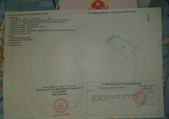 CHÍNH CHỦ CẦN BÁN LÔ ĐẤT ĐẸP ẤP TÂN HỘI, XÃ ĐỨC LẬP THƯỢNG, HUYỆN ĐỨC HÒA, LONG AN