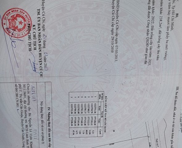 BÁN ĐẤT MẶT TIỀN TỈNH LỘ 7, XÃ AN NHƠN TÂY, HUYỆN CỦ CHI, HỒ CHÍ MINH.