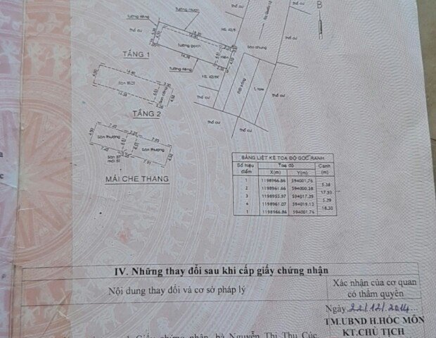 Bán nhà khu vực xã Bà Điểm, Hóc Môn