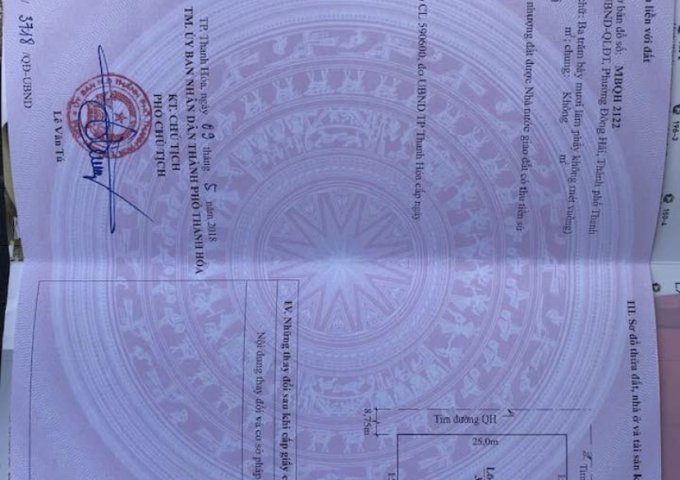 Cần bán lô biệt thự 2122 đầu ve đường đôi Phường Đông Hải. tp Thanh Hóa,Tỉnh Thanh Hóa