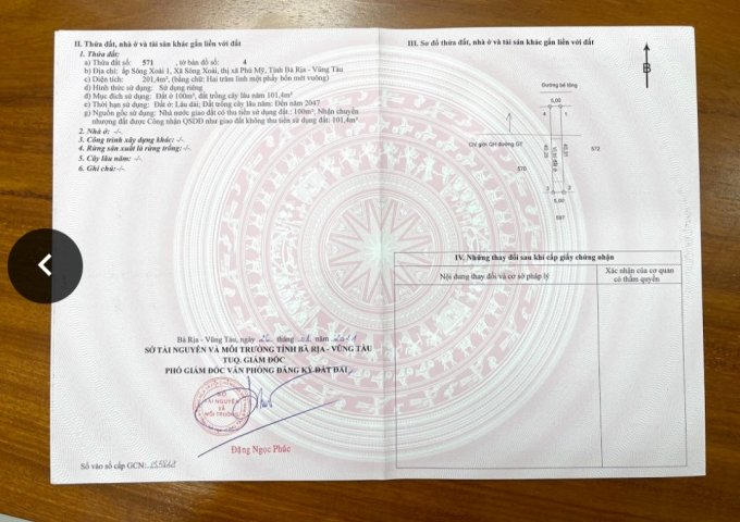 MỞ BÁN 48 NỀN KHU DÂN CƯ PHÚ MỸ NẰM TẠI ẤP SÔNG XOÀI 1, XÃ SÔNG XOÀI, THỊ XÃ PHÚ MỸ, TỈNH BÀ RỊA - VŨNG TÀU