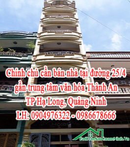 Chính chủ cần bán nhà tại đường 25/4, gần trung tâm văn hóa Thành An, TP Hạ Long, Quảng Ninh