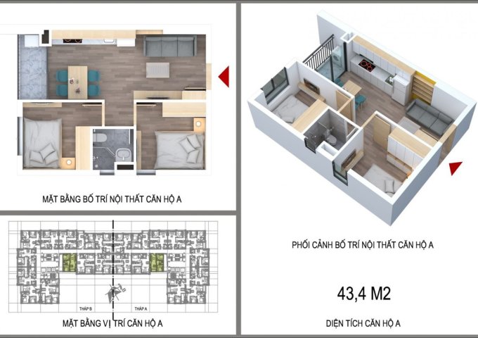 2.	Căn 2 phòng ngủ 51 đến 65m giá từ 1 tỷ. Liên Hệ 0396070445