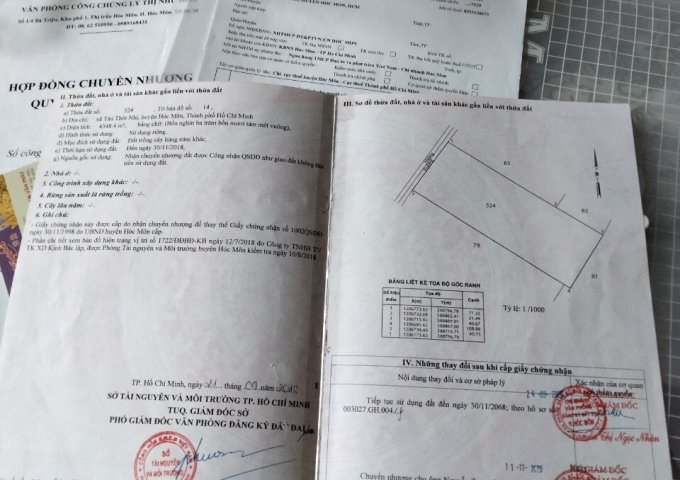 BÁN LÔ ĐẤT DIỆN TÍCH 4348M2 VUÔNG VỨC GẦN QL 22 TÂN THỚI NHÌ - HÓC MÔN