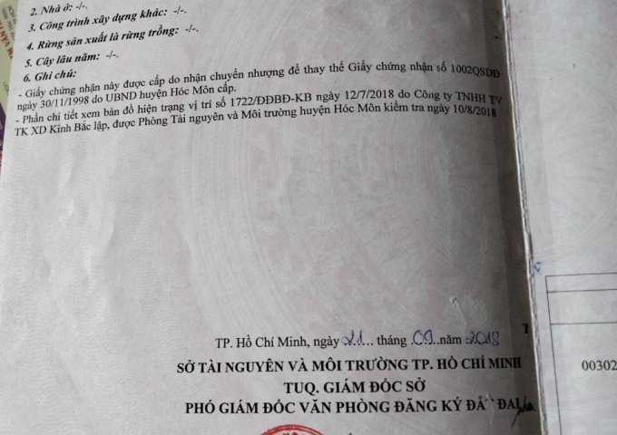 BÁN LÔ ĐẤT DIỆN TÍCH 4348M2 VUÔNG VỨC GẦN QL 22 TÂN THỚI NHÌ - HÓC MÔN