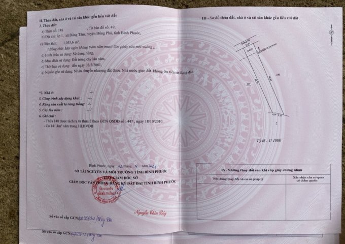 CƠ HỘI TỐT SỞ HỮU 5 LÔ ĐẤT CỰC ĐẸP TẠI HUYỆN ĐỒNG PHÚ - TỈNH BÌNH PHƯỚC