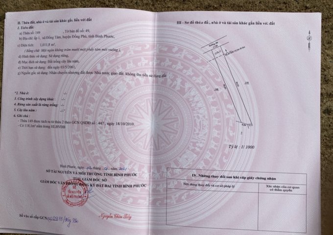 CƠ HỘI TỐT SỞ HỮU 5 LÔ ĐẤT CỰC ĐẸP TẠI HUYỆN ĐỒNG PHÚ - TỈNH BÌNH PHƯỚC