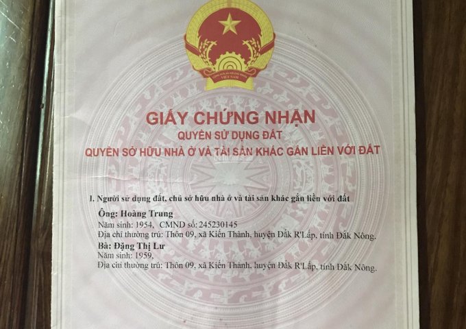 Chính chủ cần bán đất mặt tiền Ql14 - Huyện Đắk R - Lấp - Đắk Nông