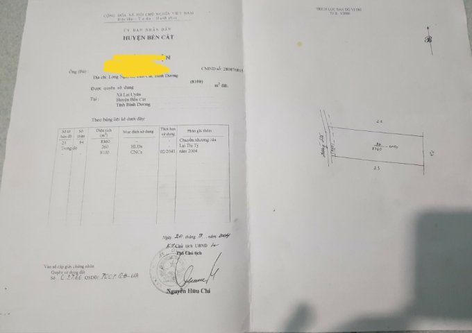 CHỦ CẦN BÁN GẦN 2 MẪU CAO SU TẠI XÃ LAI UYÊN, HUYỆN BẾN CÁT, TỈNH BÌNH DƯƠNG