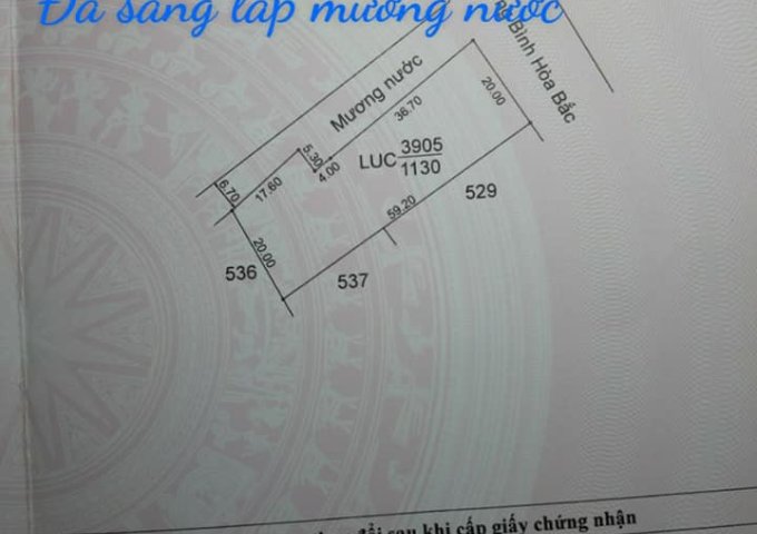 Bán đất MT đường nhựa  xã Bình Hòa Bắc - Đức Huệ - Long An - ngang 20m dài hết đất.