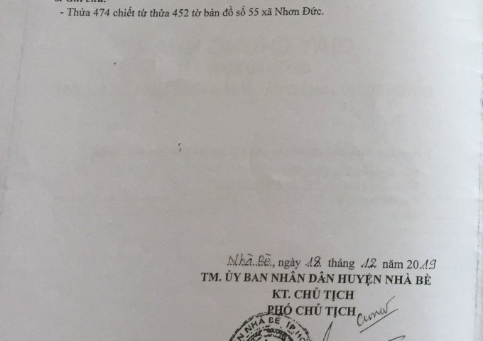 BÁN LÔ ĐẤT THỔ CƯ LÊ VĂN LƯƠNG, XÃ NHƠN ĐỨC, HUYỆN NHÀ BÈ, TP HỒ CHÍ MINH