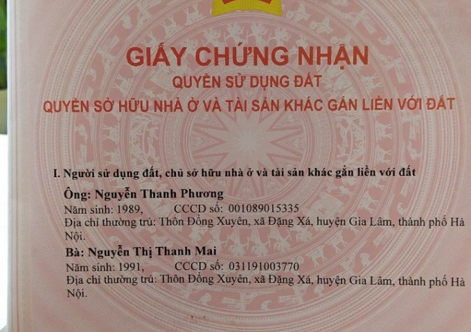 Chính chủ cần tiền đầu tư kinh doanh bán đất Thôn Cam 2, Cổ Bi, Gia Lâm, Hà Nội
