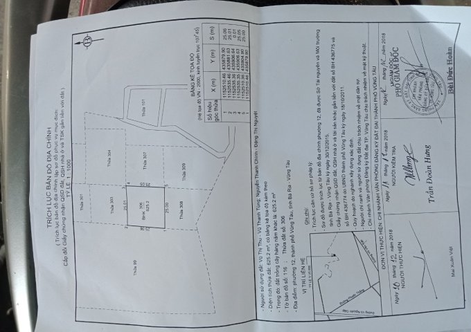 Chính Chủ Cần Bán Lô Đất Đẹp Tại Phường 12 - Tp. Vũng Tàu - Tỉnh Bà Rịa Vũng Tàu .