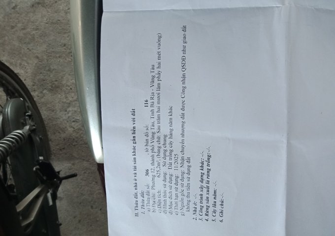 Chính Chủ Cần Bán Lô Đất Đẹp Tại Phường 12 - Tp. Vũng Tàu - Tỉnh Bà Rịa Vũng Tàu .