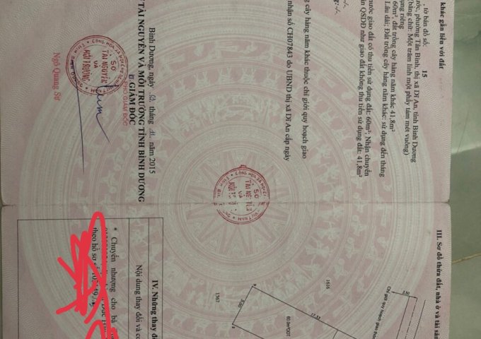 CHÍNH CHỦ BÁN NHAANH LÔ ĐẤT GIÁ ĐẦU TƯ TẠI KHU PHỐ TÂN PHƯỚC, PHƯỜNG TÂN BÌNH, DĨ ÂN, BÌNH DƯƠNG