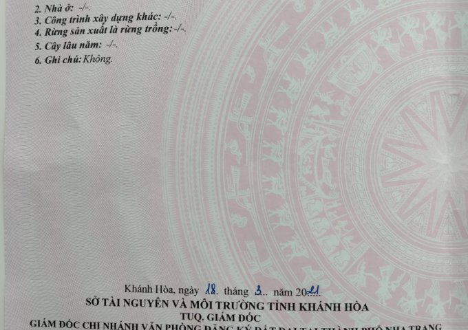 CHÍNH CHỦ CẦN BÁN ĐẤT MẶT ĐƯỜNG NGÔ VĂN SỞ, HÒN XỆN, PHƯỜNG VĨNH HÒA, THÀNH PHỐ NHA TRANG