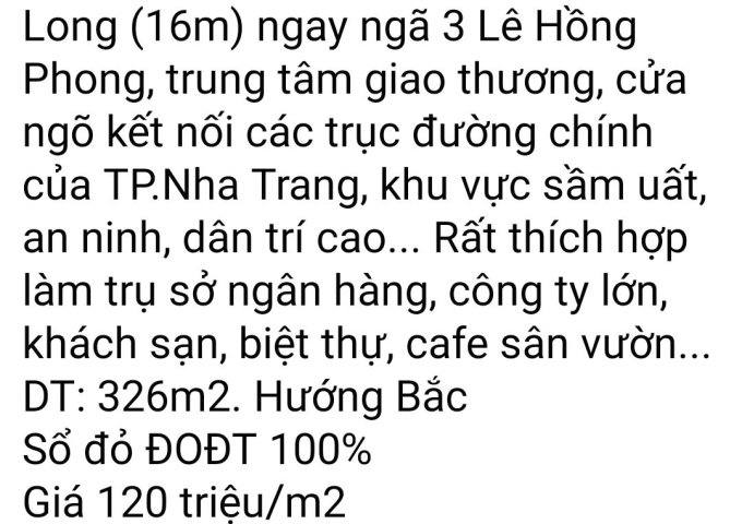 CHÍNH CHỦ CẦN NHÀ ĐẤT RỘNG ĐƯỜNG CỬU LONG,PHƯỜNG PHƯỚC HOÀ, TP NHA TRANG