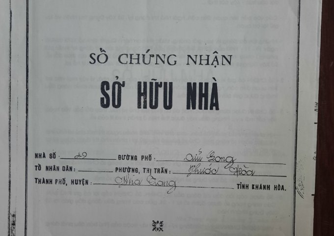 CHÍNH CHỦ CẦN NHÀ ĐẤT RỘNG ĐƯỜNG CỬU LONG,PHƯỜNG PHƯỚC HOÀ, TP NHA TRANG