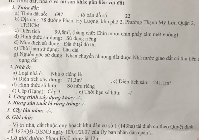 CHÍNH CHỦ BÁN GẤP NHÀ TẠI THẠNH MỸ LỢI, QUẬN 2, 4PN, ĐƯỜNG RỘNG 12M. GIÁ TỐT