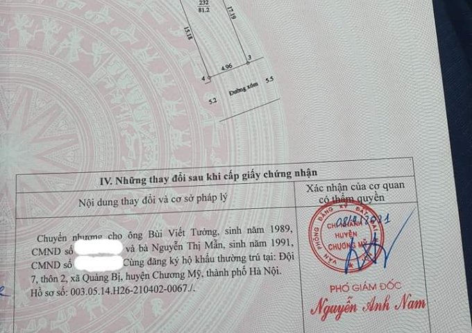 VỢ CHỒNG EM CÓ ĐẤT CHÍNH CHỦ CẦN BÁN TẠI CHỢ XUÂN MAI, THỊ TRẤN XUÂN MAI, H. CHƯƠNG MỸ, HÀ NỘI